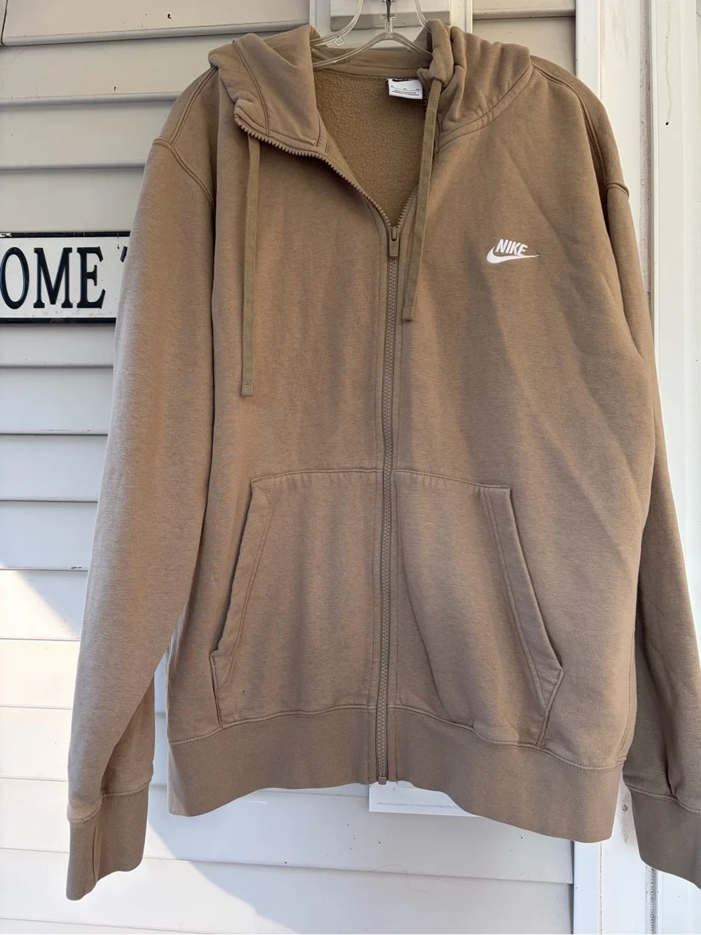 Nike Men's Tan Full-Zip Hoodie Jacket